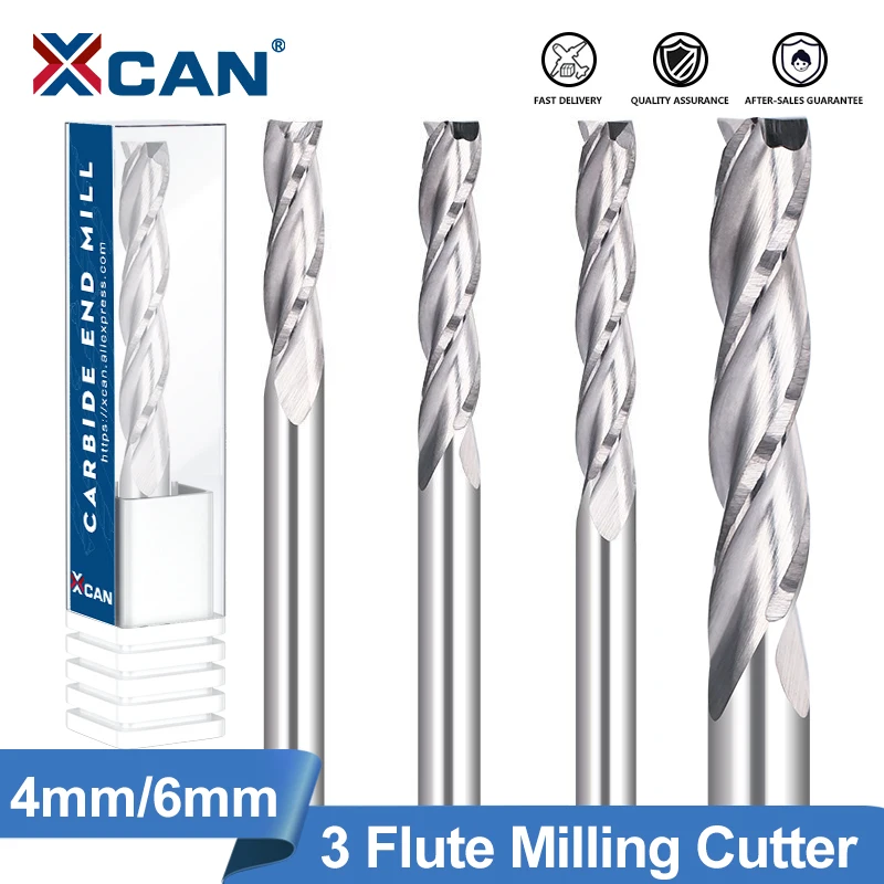 XCAN Milling Cutter 3 Flute Flat End Mill 4mm/6mm Shank CNC Milling Cutter Carbide Router Bit for Woodworking Cutting Tool
XCAN Milling Cutter 3 Flute Flat End Mill 4mm/6mm Shank CNC Milling Cutter Carbide Router Bit for Woodworking Cutting Tool