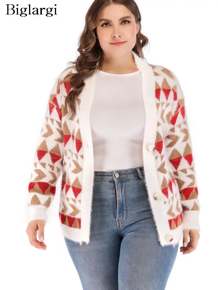 Plus Size Autumn Knitted Coat Women Long Sleeve Plaid Print Ladies Cardigans Coats Loose Casual Fashion Woman Coat 2023
Plus Size Autumn Knitted Coat Women Long Sleeve Plaid Print Ladies Cardigans Coats Loose Casual Fashion Woman Coat 2023