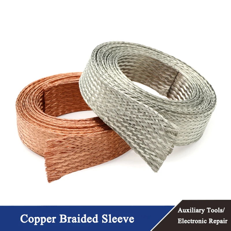 1/2/5M Copper Braided Sleeve Tinned Plating Width 2~28 mm Expandable Screening Signal Wire Cable Shielded Metal Sheath
1/2/5M Copper Braided Sleeve Tinned Plating Width 2~28 mm Expandable Screening Signal Wire Cable Shielded Metal Sheath