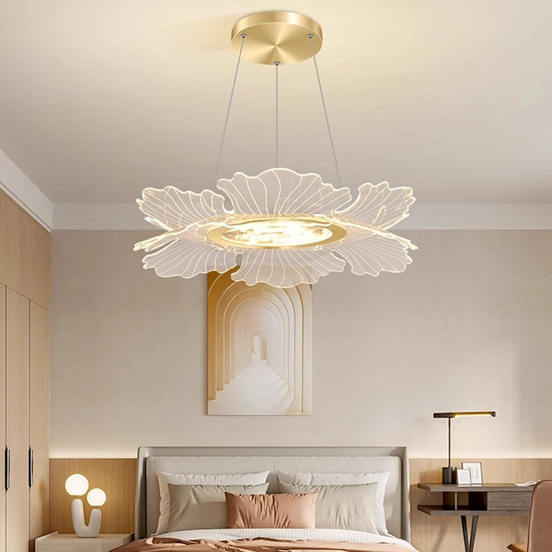 Modern Designer LED Acrylic Lotus Chandelier Living Room Dining Room Stair Chandelier Home Decorations Hanging Lamps
Modern Designer LED Acrylic Lotus Chandelier Living Room Dining Room Stair Chandelier Home Decorations Hanging Lamps