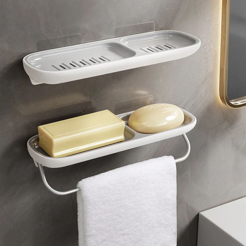 Double Grid Soap Dishes Wall Mounted Bathroom Shelf with Towel Bar Sponge Soap Draining Holder Storage Rack Bathroom Organizer
Double Grid Soap Dishes Wall Mounted Bathroom Shelf with Towel Bar Sponge Soap Draining Holder Storage Rack Bathroom Organizer