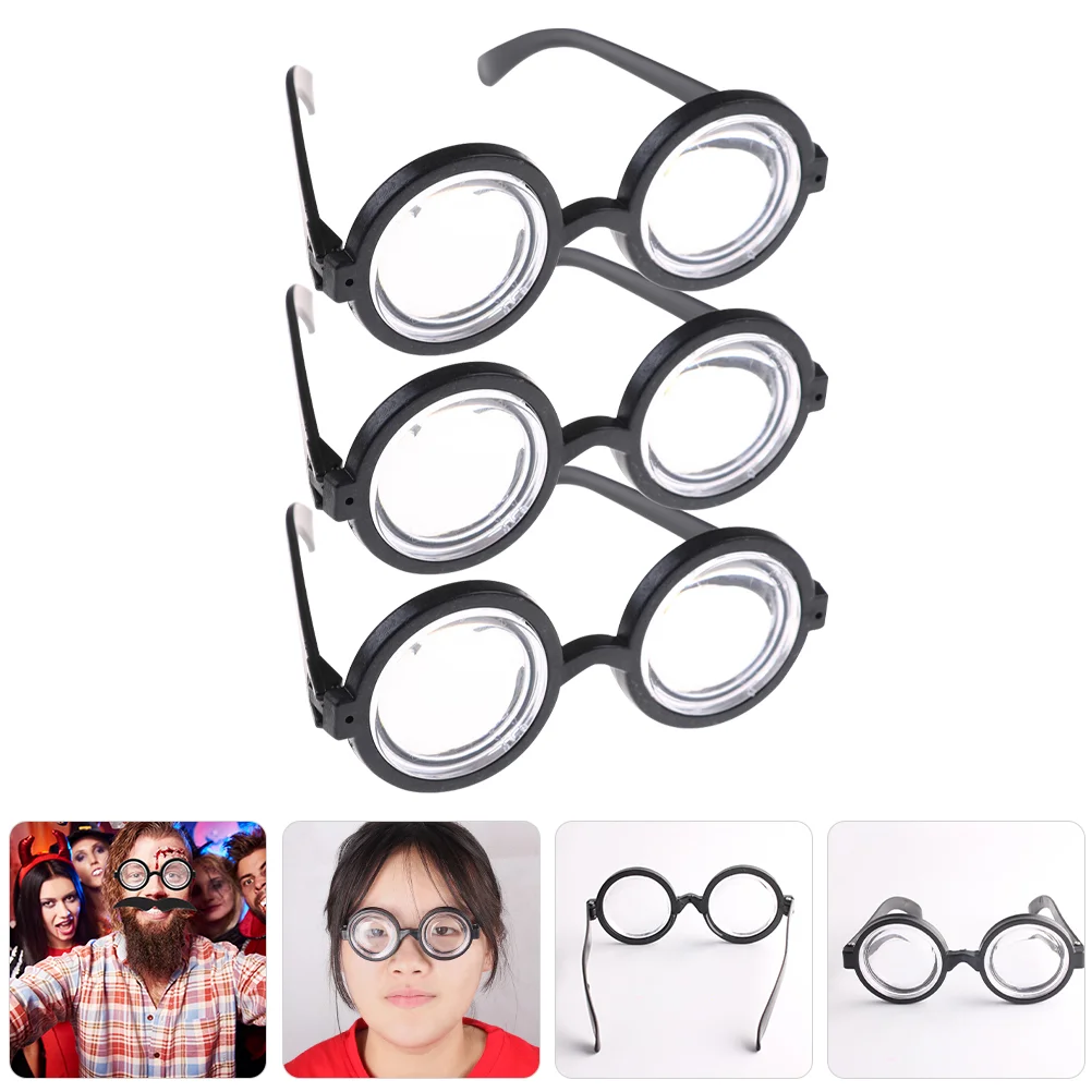 

3 Pcs Food Gifts Halloween Carnival Nerd Glasses Fun Eyeglasses Women Funny for Party Adults Supplies Miss