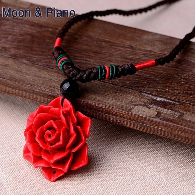 

Ожерелье с подвеской в виде Розы в стиле ретро красного цвета, Женские Ювелирные аксессуары, цепочка на ключицу, ожерелье для женщин, Подарок на годовщину