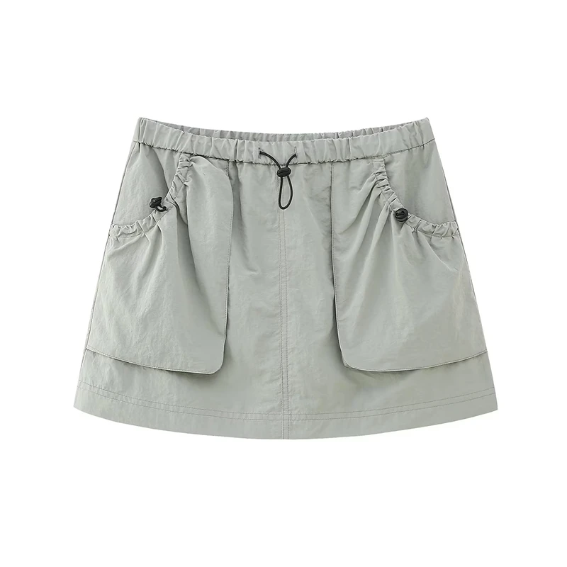 2023 Women's Summer New Elastic Waist Drawstring Tooling Style Culottes Large Pockets Casual Fashion Skirt
2023 Women's Summer New Elastic Waist Drawstring Tooling Style Culottes Large Pockets Casual Fashion Skirt