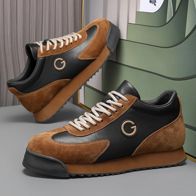 Fashion Brown Leather Sneakers Men Low-cut Comfortable Platform Men's Casual Shoes Retro Suede Breathable Original Man Sneakers
Fashion Brown Leather Sneakers Men Low-cut Comfortable Platform Men's Casual Shoes Retro Suede Breathable Original Man Sneakers