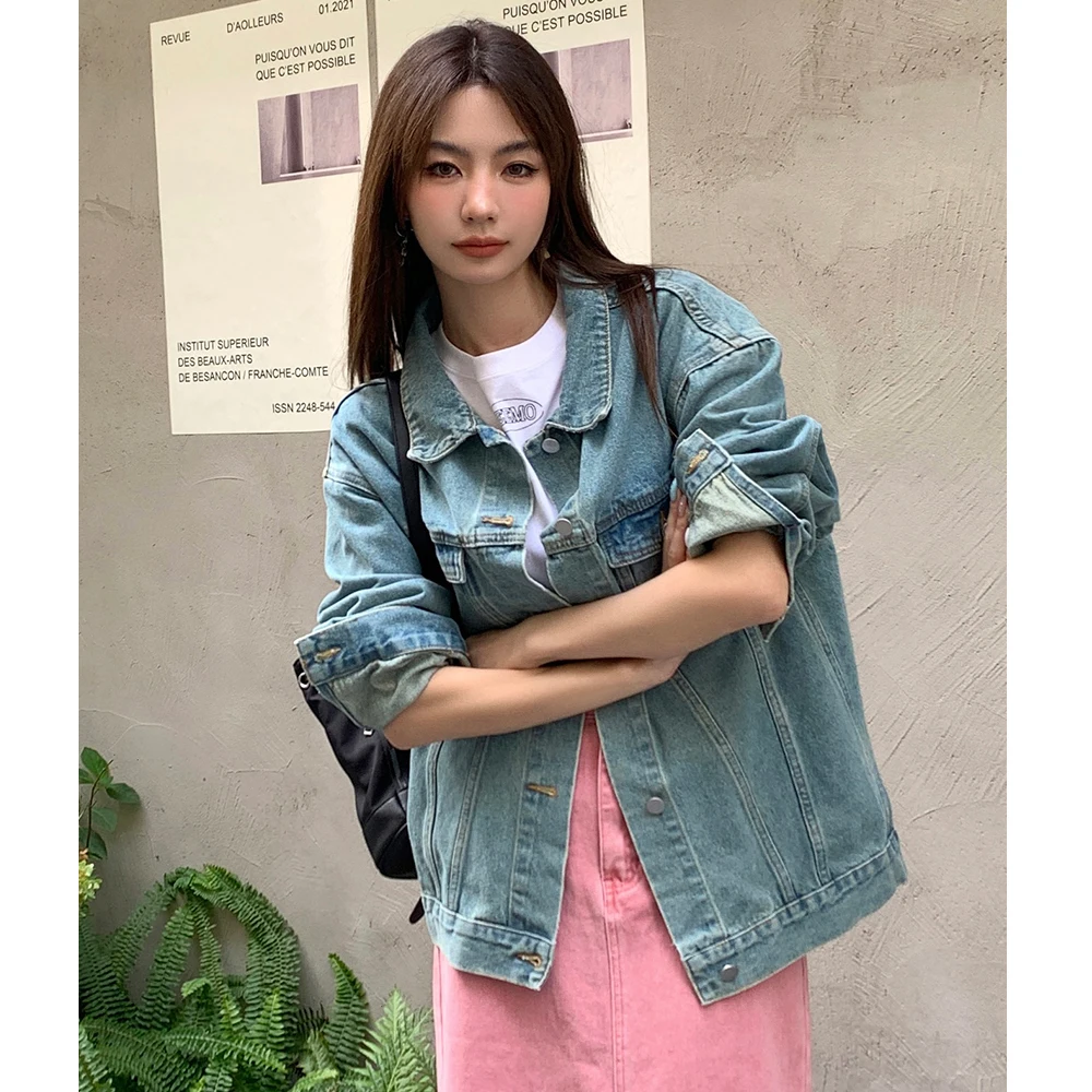 2023 Autumn Winter New Coat Long Sleeve Loose Denim Stand Collar Single Breasted Design Fashion Versatile Jacket Free Shipping
2023 Autumn Winter New Coat Long Sleeve Loose Denim Stand Collar Single Breasted Design Fashion Versatile Jacket Free Shipping