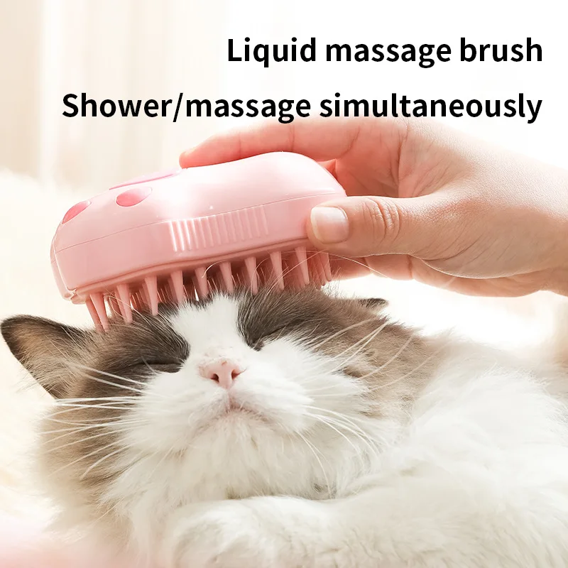 

Dog Cat Steamy Brush Electric Water Spray Brushes Silicone Depilation Hair Removal Grooming Tangles Massage Comb Pet Accessories