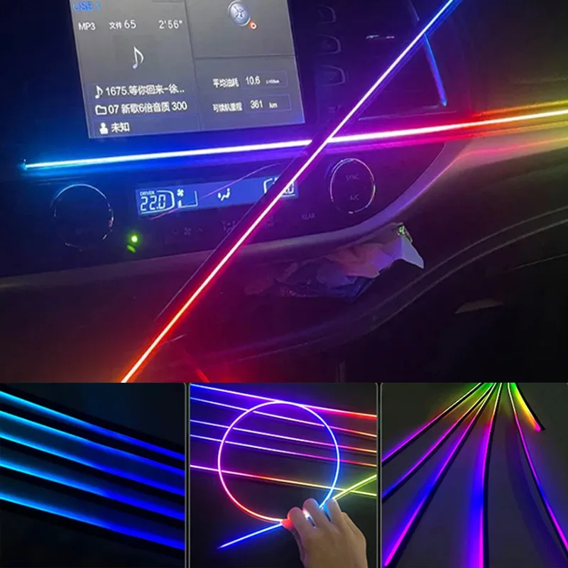 

18/22 in 1 Symphony Light Strips 64 213 Color Colorful Car Accessories 35cm 75cm 110cm Light Strip Light Bar Light Strips
