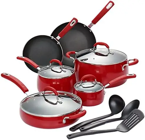 Porcelain Enamel Aluminum Cookware Set, Ceramic Cookware Set, New Technology Double Nonstick Coating Kitchen Pots and Pan Set, 1
Porcelain Enamel Aluminum Cookware Set, Ceramic Cookware Set, New Technology Double Nonstick Coating Kitchen Pots and Pan Set, 1
