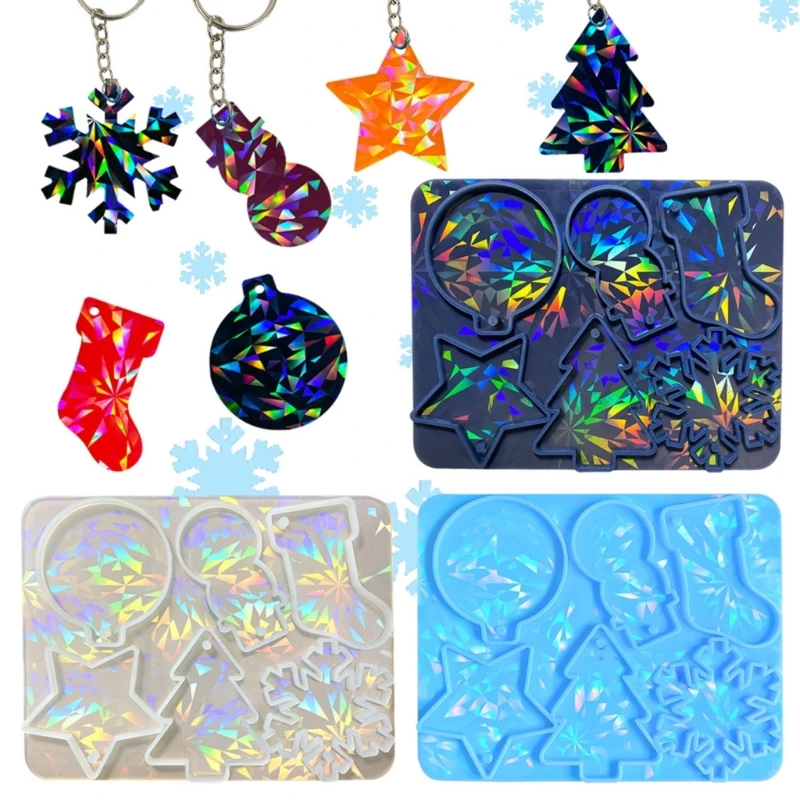 Holographic Christmas Silicone Mold for DIY Ornaments Snowman Resin Mold Christmas Tree Snowflake Pendant Epoxy Molds
Holographic Christmas Silicone Mold for DIY Ornaments Snowman Resin Mold Christmas Tree Snowflake Pendant Epoxy Molds