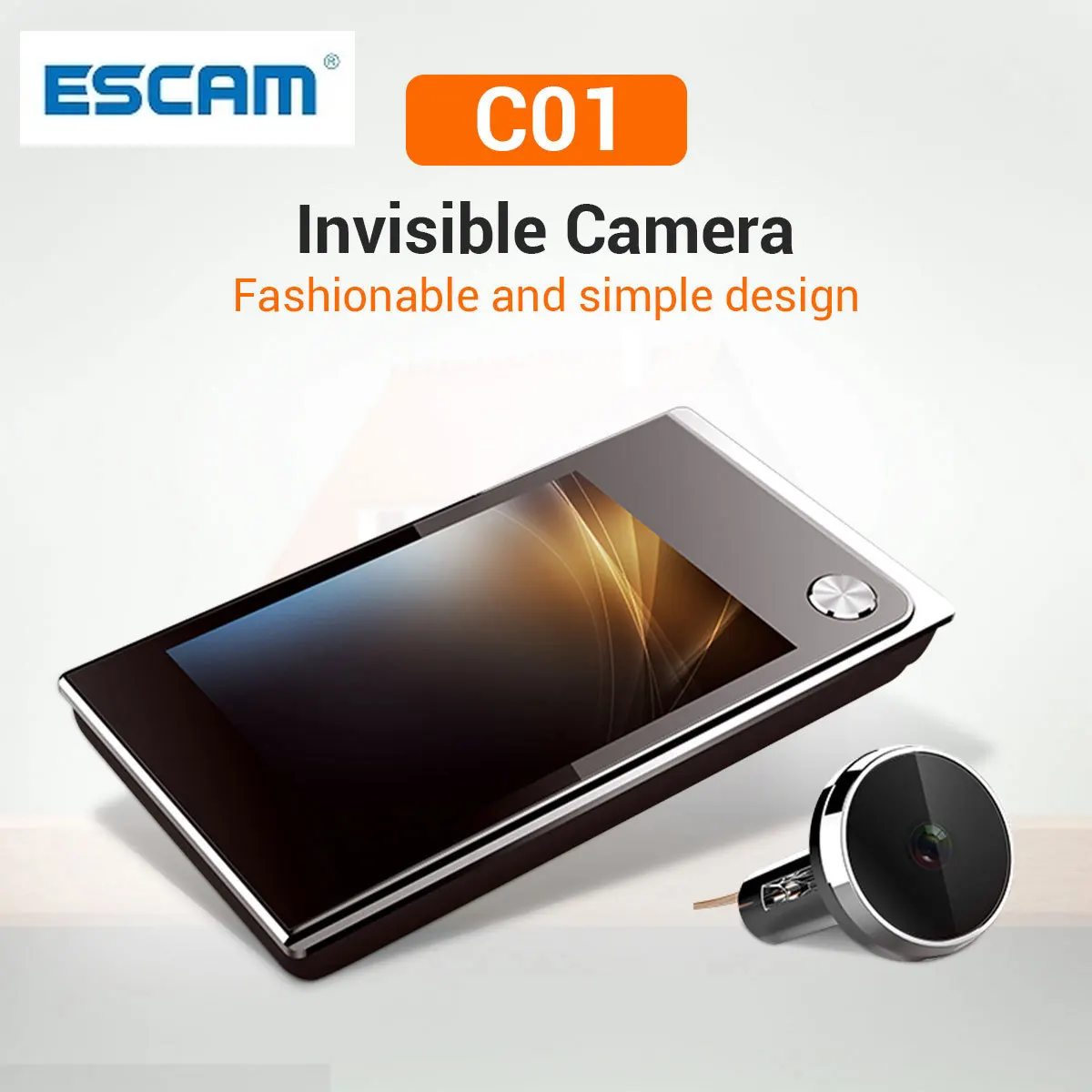 Escam C01 5,5-дюймовый цифровой ЖК-дисплей, 3,5 градусов, глазок для фото, визуальный мониторинг, электронная камера кошачий глаз, дверной звонок, камера
Escam C01 5,5-дюймовый цифровой ЖК-дисплей, 3,5 градусов, глазок для фото, визуальный мониторинг, электронная камера кошачий глаз, дверной звонок, камера