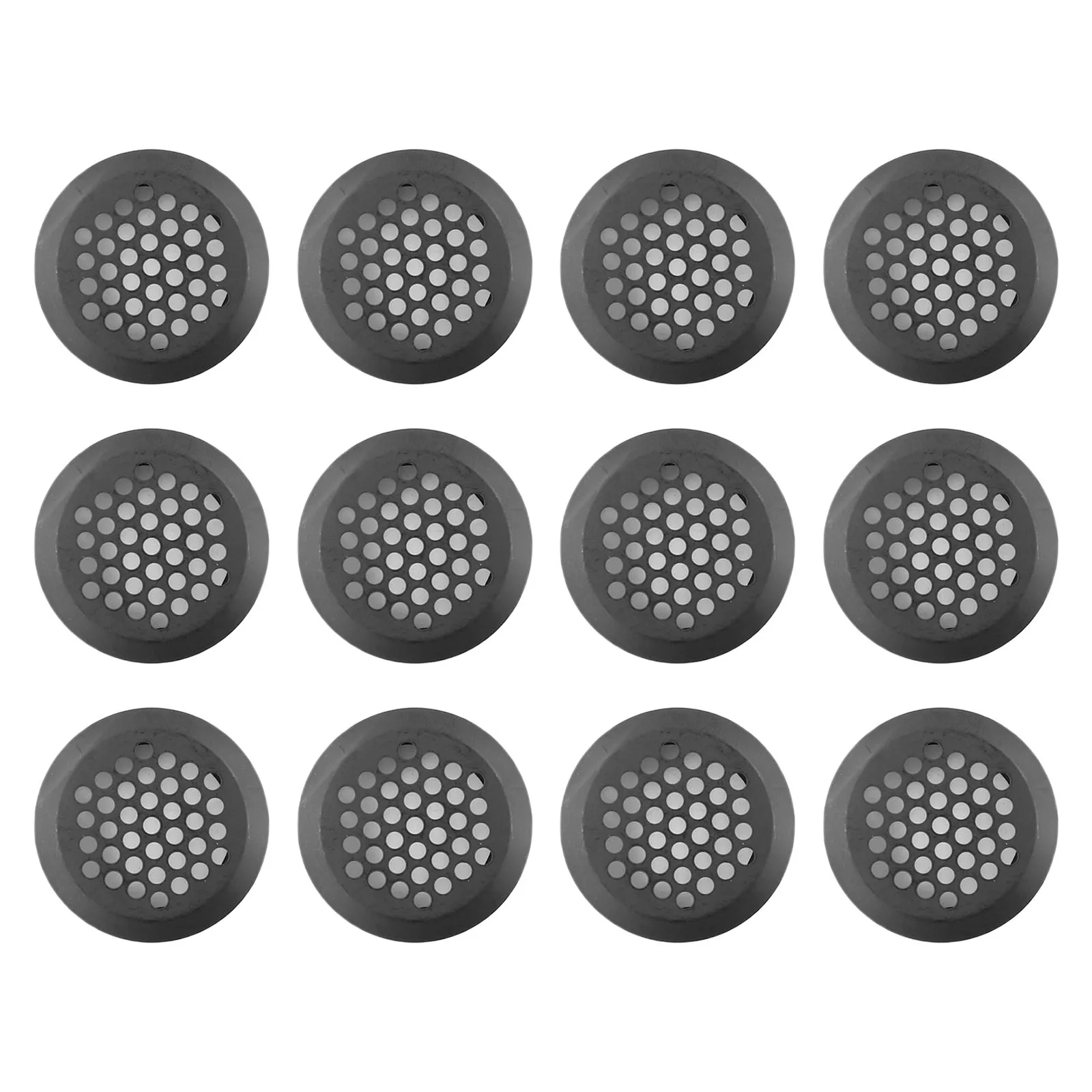 

Ventilation Grilles Air Vent Holes Durable Home Improvement Louver Hole Mesh Vents Soffit Stainless Steel 12pcs