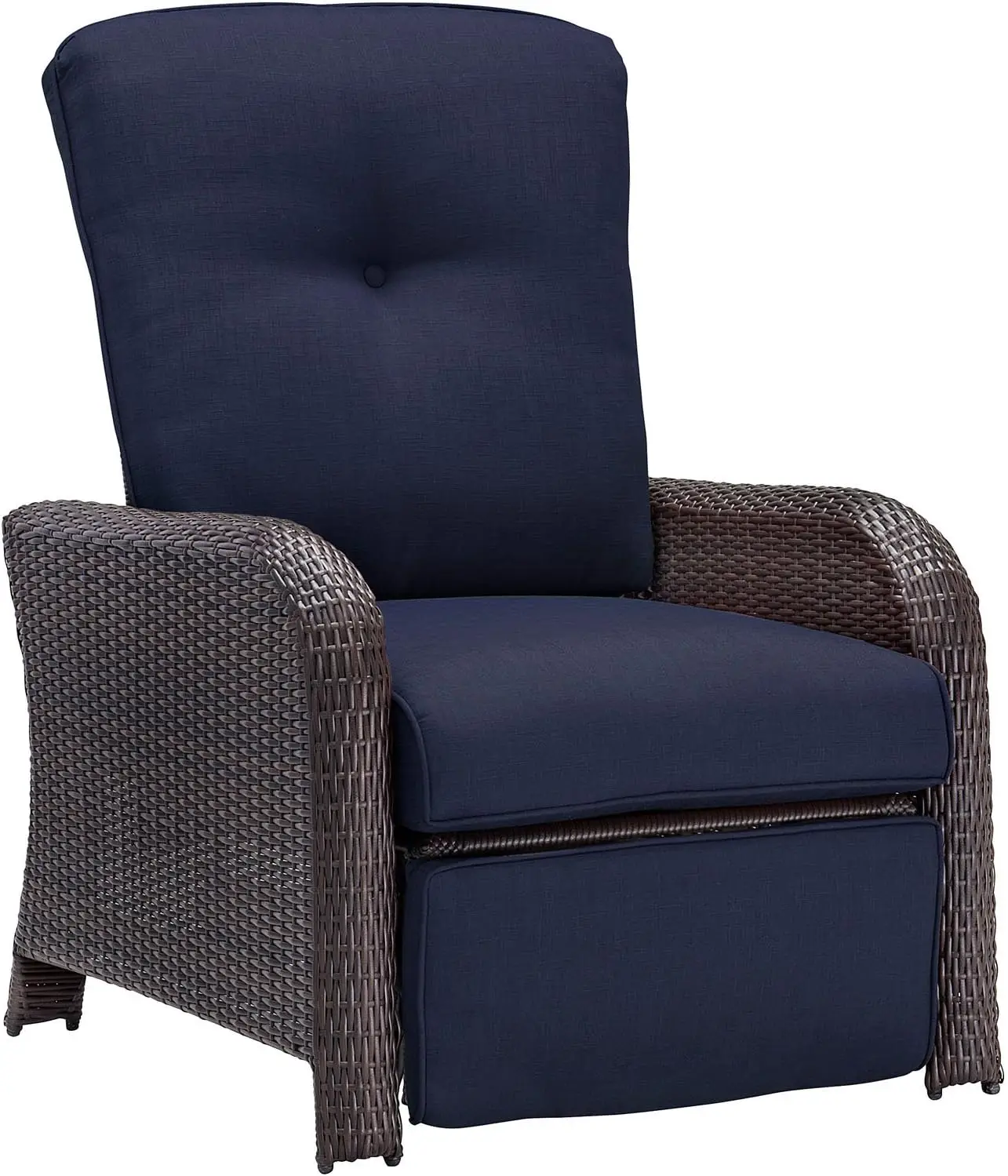 Hanover Strathmere Outdoor Recliner Chair with Thick Foam Weather-Resistant Navy Blue Cushions, Steel Frames, Brown Wicker,
Hanover Strathmere Outdoor Recliner Chair with Thick Foam Weather-Resistant Navy Blue Cushions, Steel Frames, Brown Wicker,