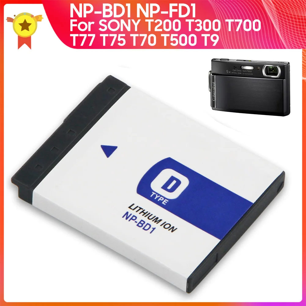

Camera New Battery NP-FD1 NP-BD1 For DSC-T2 TX1 T200 T300 T700 T77 T75 T70 T500 T900 T90 Replacement Battery