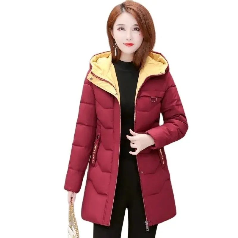 2022 Winter New Contrast Padded Jacket Women's Mid-length Thick Slim Down Padded Coats Splice Hooded Outwear Casual Parka Autumn
2022 Winter New Contrast Padded Jacket Women's Mid-length Thick Slim Down Padded Coats Splice Hooded Outwear Casual Parka Autumn