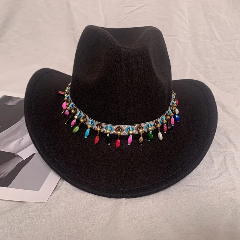 

Fashion Western Cowboy Hat For Men Women Gemstone Decoration Outdoor Church Panama Cowgirl Jazz Hats Sombrero Hombre