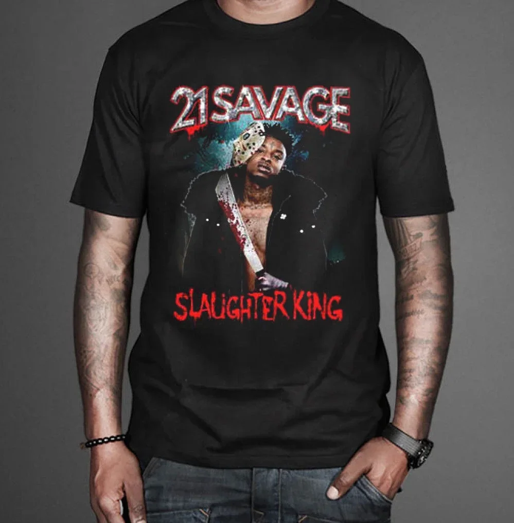 Retro T Shirts Crew Neck Casual Fashion 21 Savage Slaughter King Inspired Mens Fashion Printed T-Shirt Men Short Tall T Shirt
Retro T Shirts Crew Neck Casual Fashion 21 Savage Slaughter King Inspired Mens Fashion Printed T-Shirt Men Short Tall T Shirt