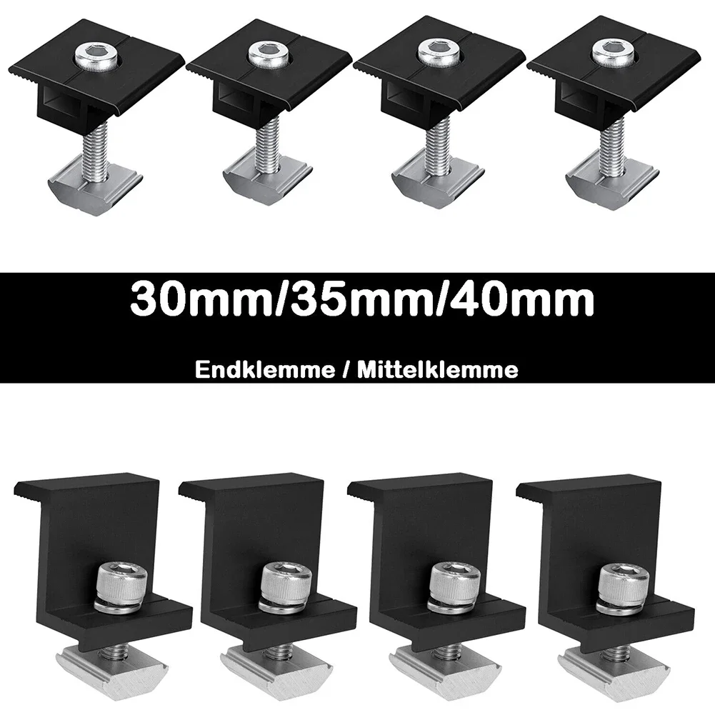 4 Pcs Solar Panel Bracket Fixing PV End Clamp Middle Clamp Mounting 30mm/35mm PV Solar Panel Racking Clamps Holder Mounting Rail
4 Pcs Solar Panel Bracket Fixing PV End Clamp Middle Clamp Mounting 30mm/35mm PV Solar Panel Racking Clamps Holder Mounting Rail