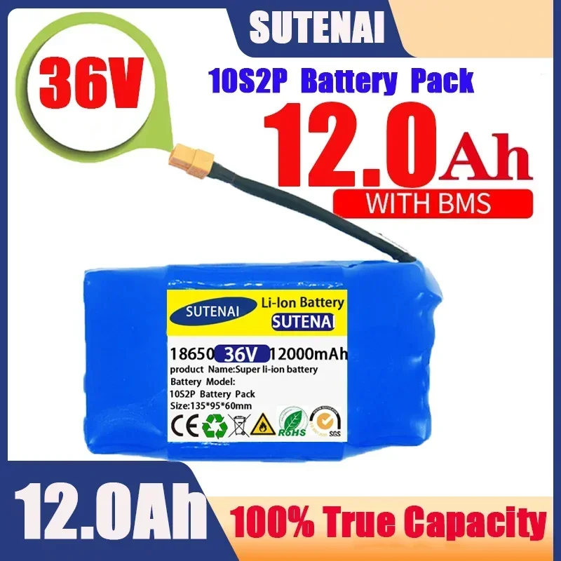 36V Rechargeable Li-ion Battery Pack 12000mAh 12Ah Lithium Ion Cell For Electric Self Balance Scooter Hoverboard Unicycle
36V Rechargeable Li-ion Battery Pack 12000mAh 12Ah Lithium Ion Cell For Electric Self Balance Scooter Hoverboard Unicycle
