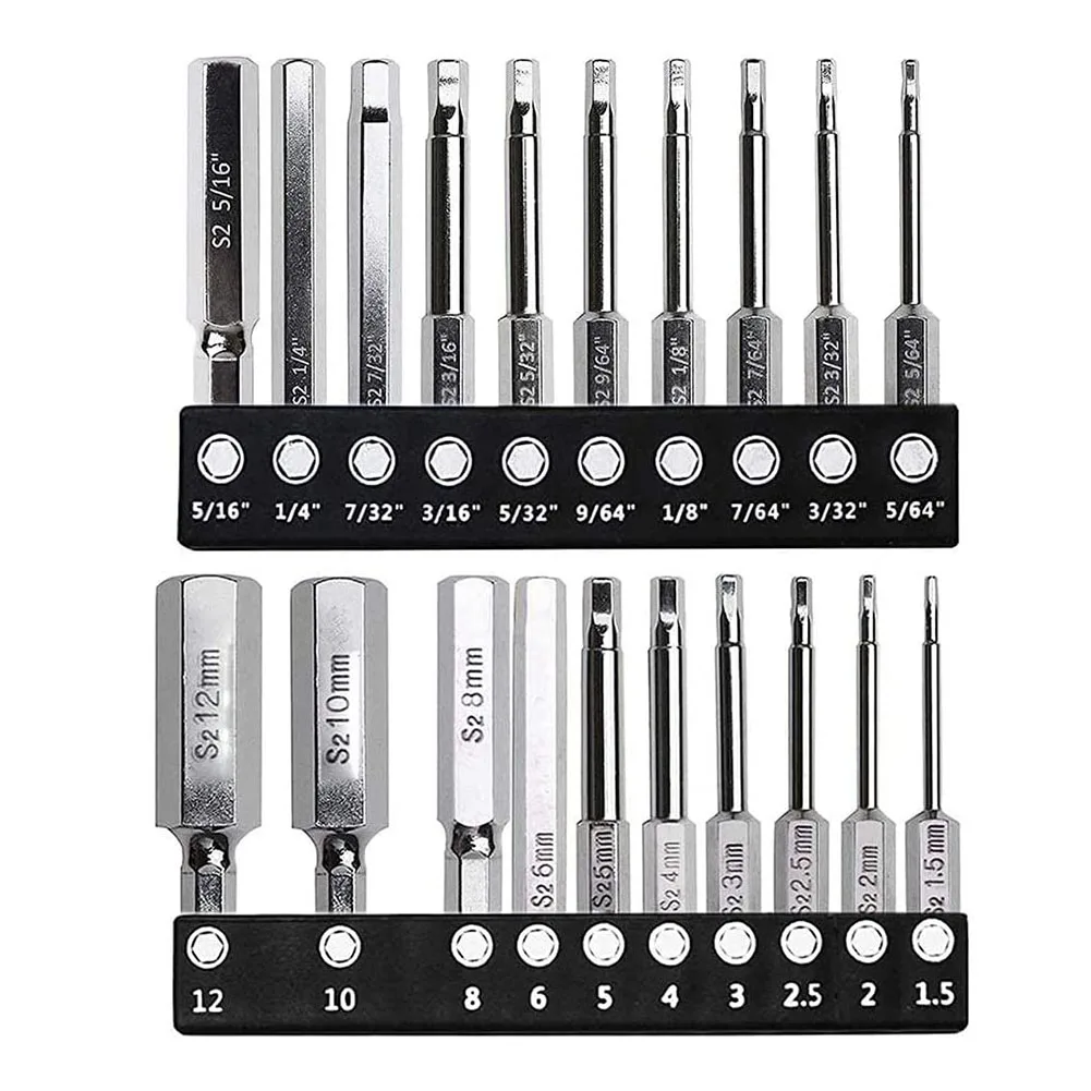 20pcs Hexagon Screwdriver Bit Magnetic H1.5-H12 Head 60mm Alloy Steel For Electric Screwdriver Air Drill Power Tool Accessories
20pcs Hexagon Screwdriver Bit Magnetic H1.5-H12 Head 60mm Alloy Steel For Electric Screwdriver Air Drill Power Tool Accessories
