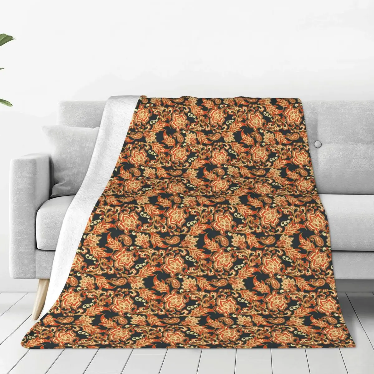 

Vintage Paisley Tartan Design Fleece Throw Blankets check parttern Blanket for Sofa Office Super Warm Bedroom Quilt