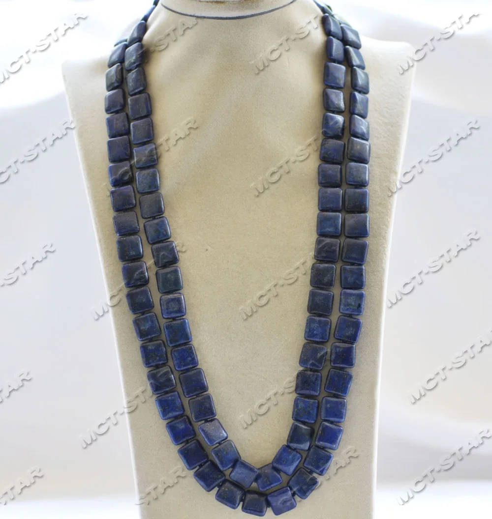 

MTC·STAR Z12780 Natural 50" 12mm Square Coin Blue Lapis lazuli Necklace