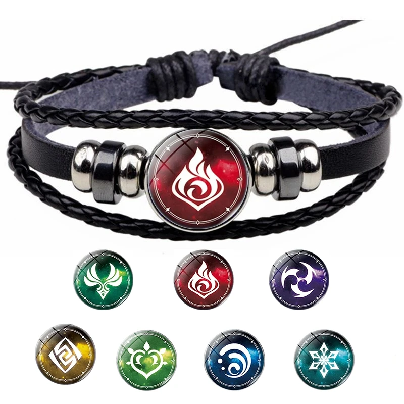 New Classic Anime Genshin Impact Cosplay Bracelets Elemental Charm Multi Layer Leather Pulseras Punk Men Bracelet Jewelry Gifts
New Classic Anime Genshin Impact Cosplay Bracelets Elemental Charm Multi Layer Leather Pulseras Punk Men Bracelet Jewelry Gifts