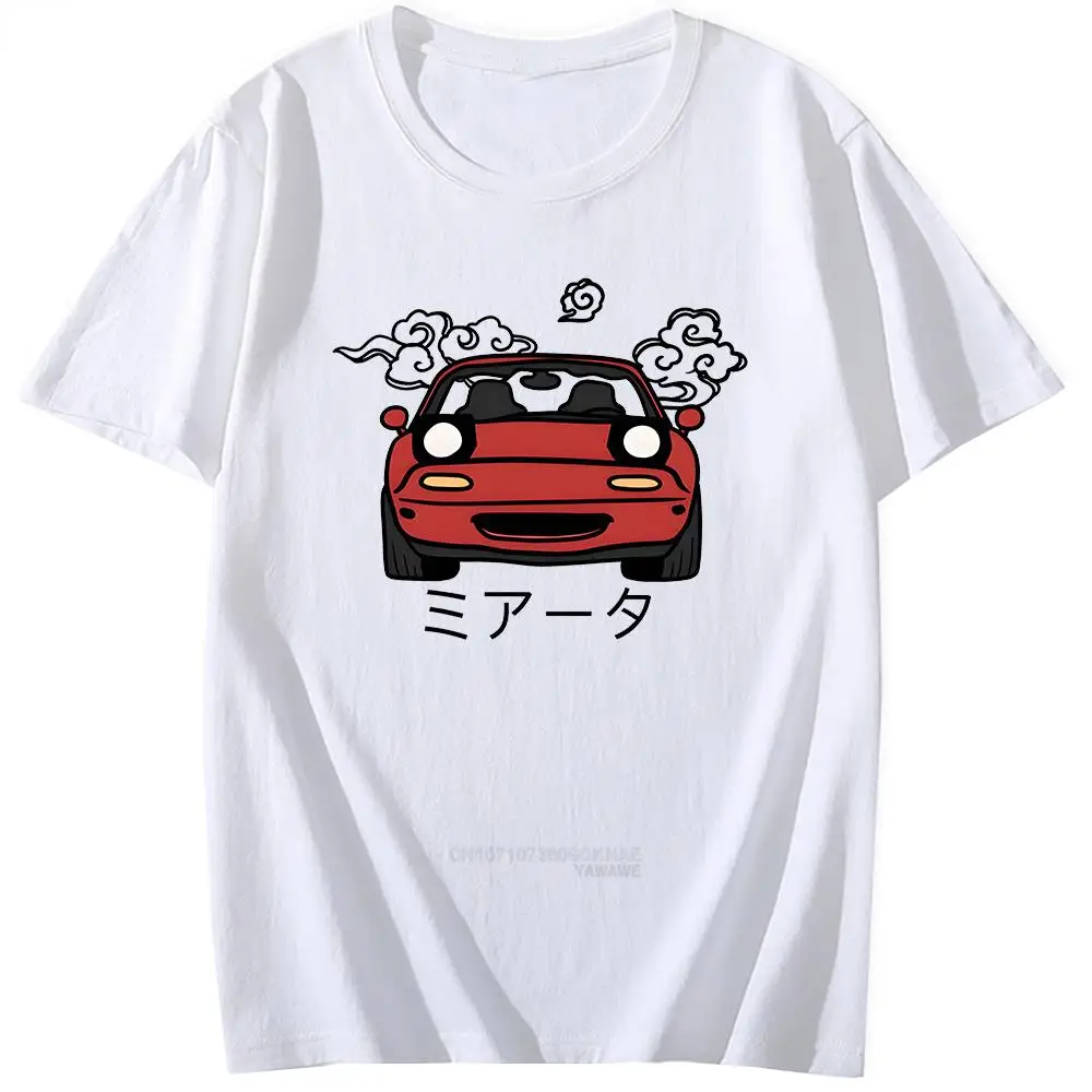

Summer Japanese Automotive Miata MX5 TShirts Harajuku Vintage Initial Graphic Tshirts Men Women Cool Loose Short Sleeve Tops