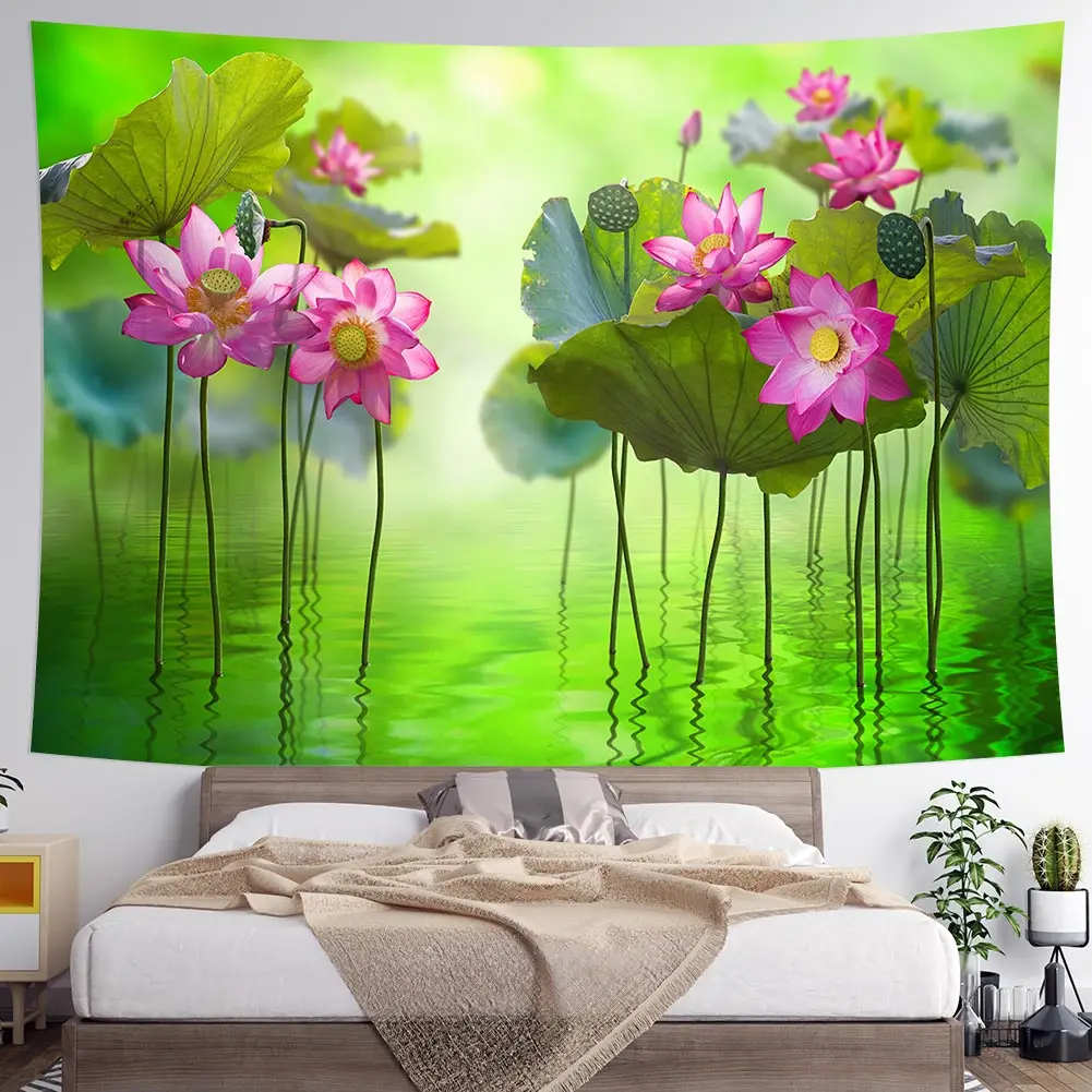 FBH Home Decor Summer Lotus Print Tapestry Background Wall Hanging for Bedroom Hippie Aesthetics Gift Living Room Cloth
FBH Home Decor Summer Lotus Print Tapestry Background Wall Hanging for Bedroom Hippie Aesthetics Gift Living Room Cloth