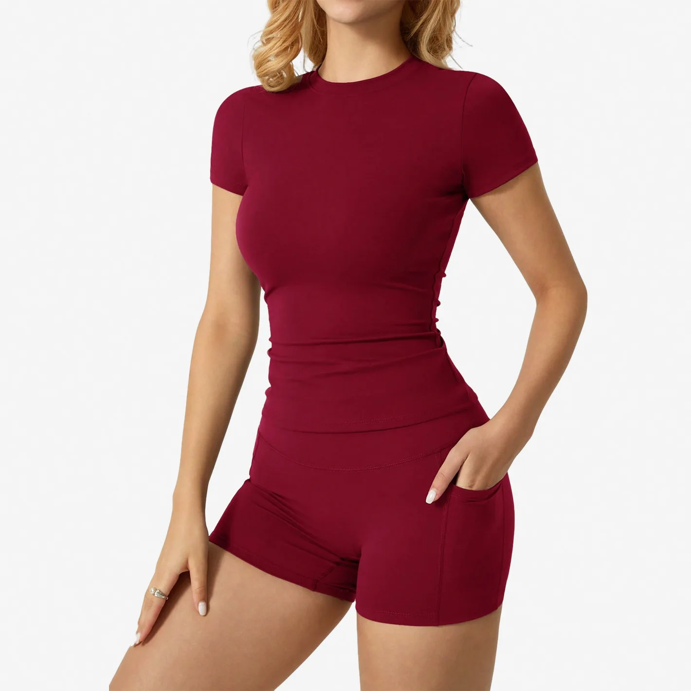 color of na Women's Brushed Fleece Yoga 2-Piece Set High-End Tight Nude Feeling Hip-Lifting Quick-Drying Fitness Sportswear 6 S65b61071087d4e60bb43860aa6648fc0O