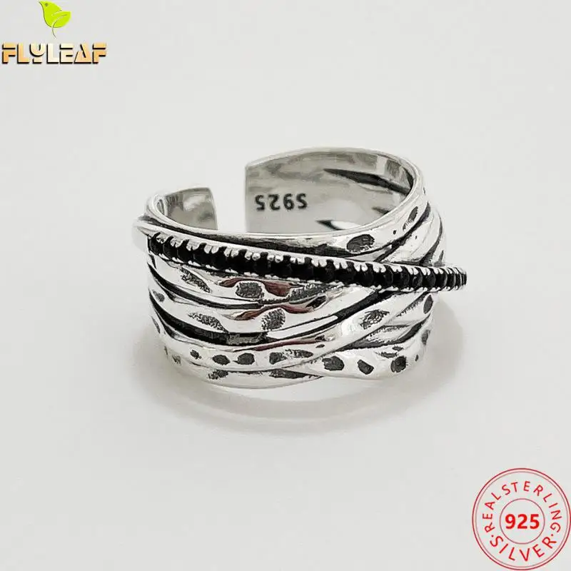 Ancient Silver Multi-layer Winding Rings For Women 925 Sterling Silver Black Zircon Open Ring Femme Fine Jewelry
Ancient Silver Multi-layer Winding Rings For Women 925 Sterling Silver Black Zircon Open Ring Femme Fine Jewelry