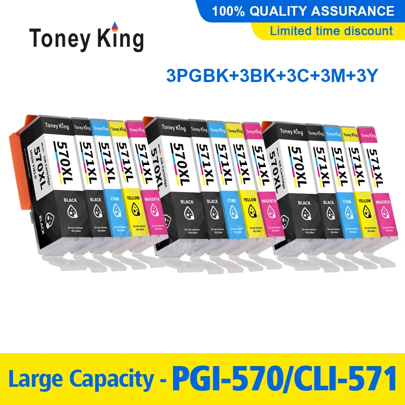 Toney King Compatible For canon Pixma MG5700 MG6800 TS5055 TS9050 TS9055 Printer ink cartridge pgi570 CLI571 PGBK/BK/C/M/Y 5pcs
Toney King Compatible For canon Pixma MG5700 MG6800 TS5055 TS9050 TS9055 Printer ink cartridge pgi570 CLI571 PGBK/BK/C/M/Y 5pcs