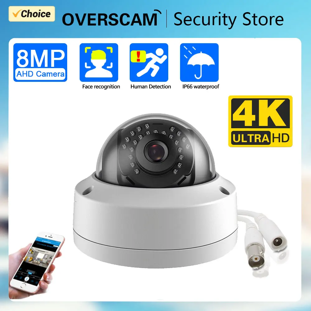 

4K Wired CCTV Analog Security Monitoring Camera Outdoor Face Detection XMEYE AHD Metal Dome Surveillance Camera 8MP BNC Cam 5MP