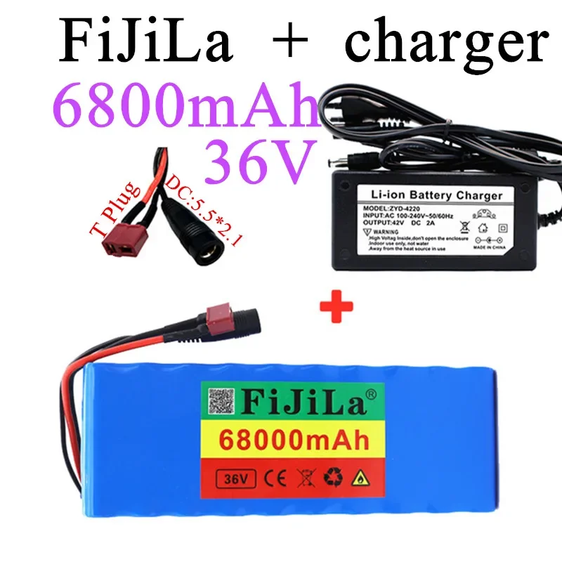 

36V 68Ah10S2P 18650 Rechargeable battery pack 68000mAh,modified Bicycles,electric vehicle 42V Protection PCB+42V Charger