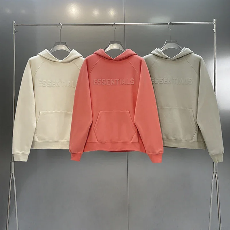

Fashion Classic ESSENTIALS Hoodies Sweatshirts Cotton 3D Flocking printing letter logo Hip hop loose oversize unisex hoodie