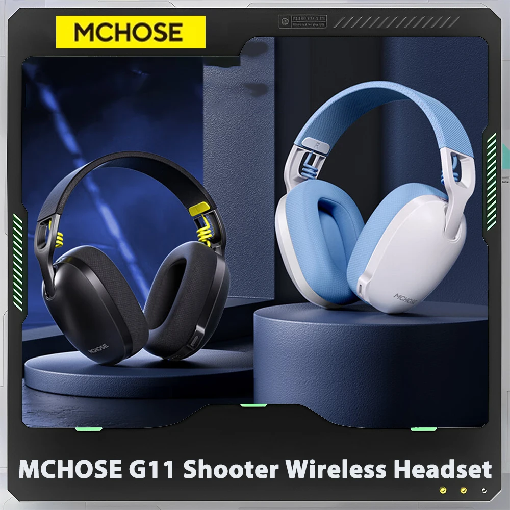 

MCHOSE G11 Shooter Wireless Headset Three Mode Bluetooth 5.4 Low Delay ENC Noise Reduction FPS Gaming Headset Earphone Pc Gamer
