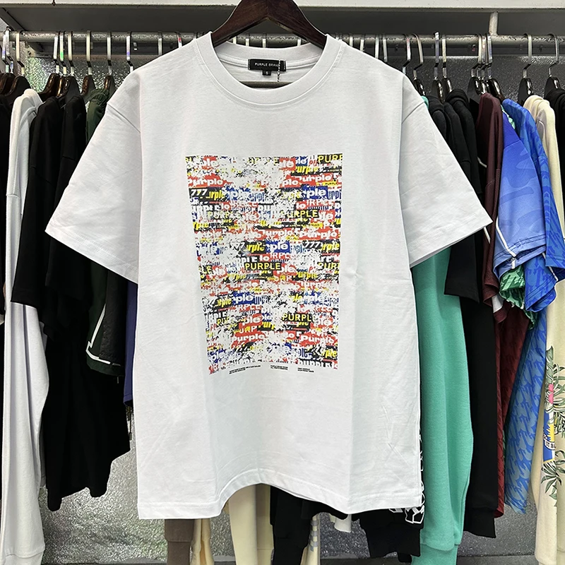 Colored Printed Logo PURPLE Short Sleeve Men Women 1:1 Casual Oversized Cotton Tees Fashion Summer New Tops Black White T-shirts
Colored Printed Logo PURPLE Short Sleeve Men Women 1:1 Casual Oversized Cotton Tees Fashion Summer New Tops Black White T-shirts