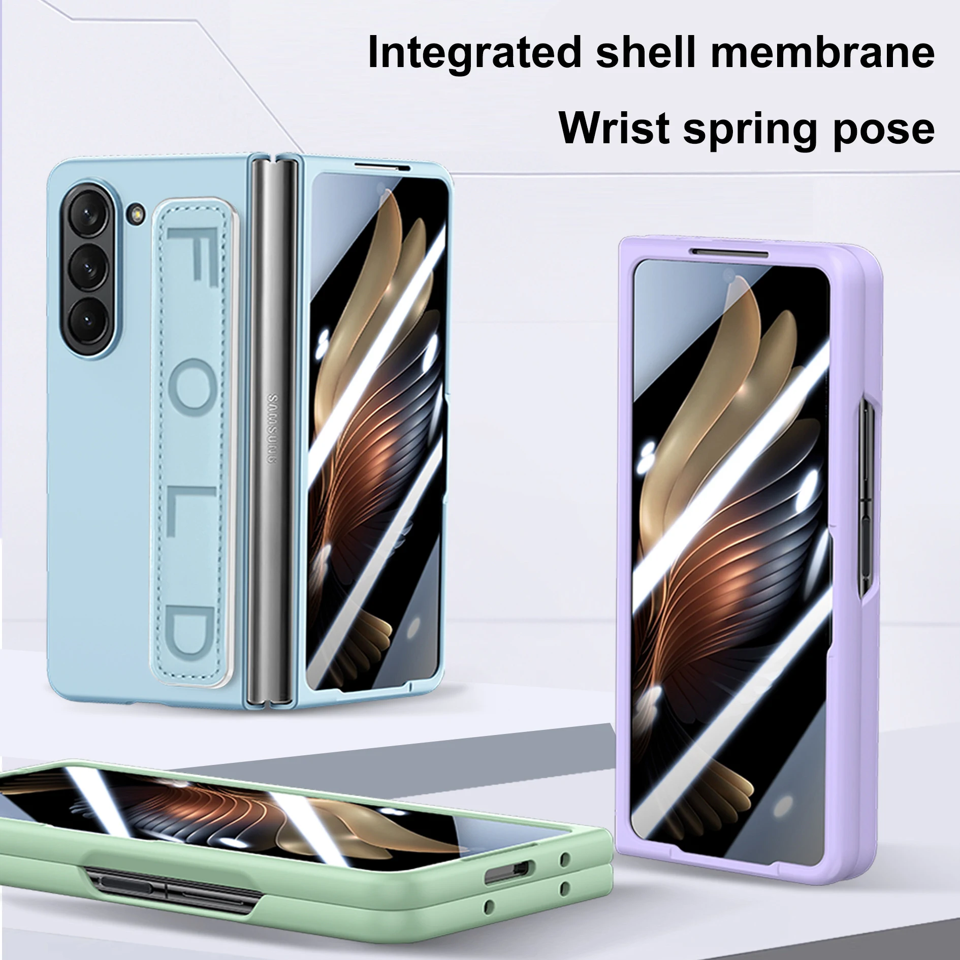 Эластичный чехол для телефона с ремешком на запястье для Samsung Galaxy Z Fold 5, защитная пленка с интегрированным ощущением кожи, защитный чехол с защитой от падения из поликарбоната
Эластичный чехол для телефона с ремешком на запястье для Samsung Galaxy Z Fold 5, защитная пленка с интегрированным ощущением кожи, защитный чехол с защитой от падения из поликарбоната