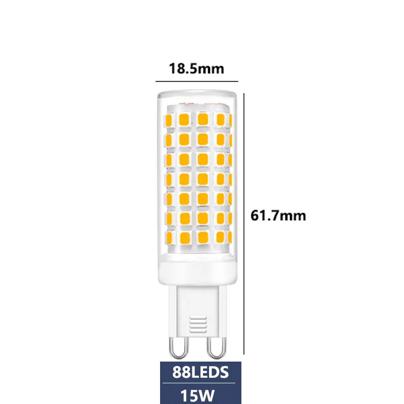 

No Flicker G9 10W 12W LED Bulb 3000k 4000k 6000k AC110V/220V 2835 Corn Light 124 leds Chandelier Light Replace 100w Halogen