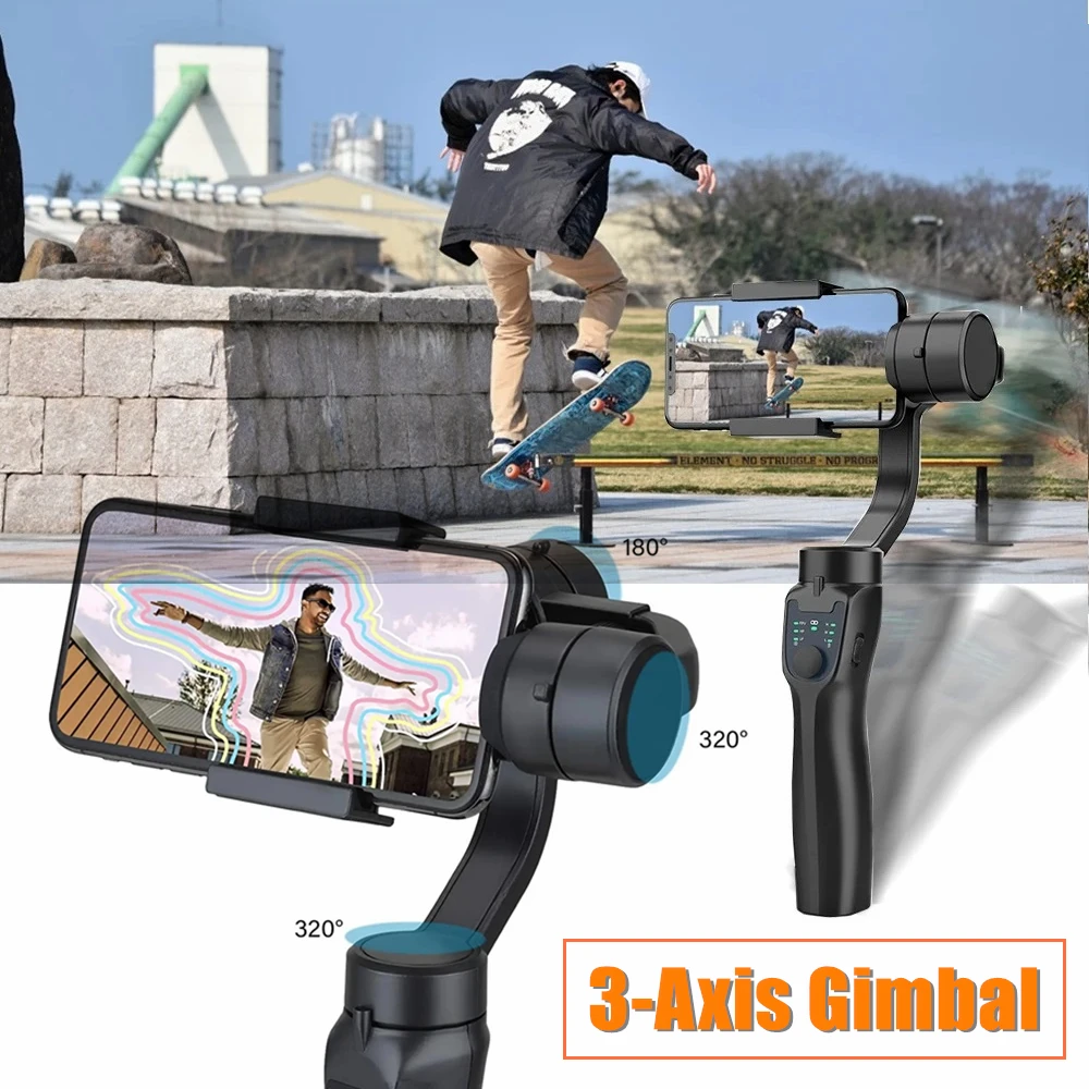 

Ai Smart 3-Axis Handheld Gimbal Stabilizer for iPhone Android Smartphone with Tripod for Vlog Video Anti Shake Phone Holder