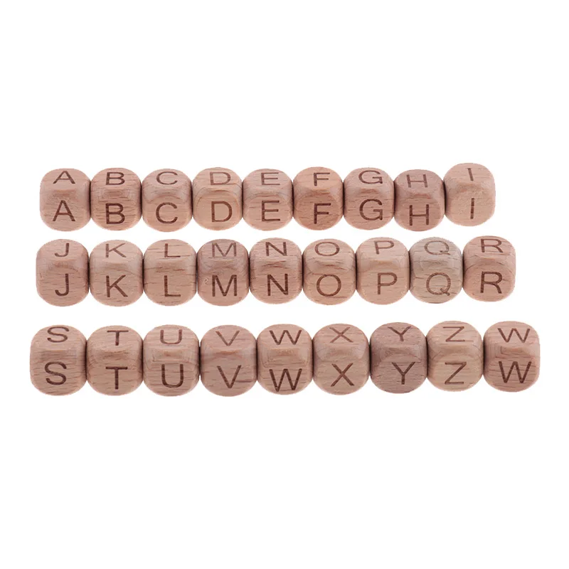 

100pcs English Beech wood Letters Beads 12mm Alphabet Bead For Jewelry Making DIY Bracelets Necklace Jewelry Accessories