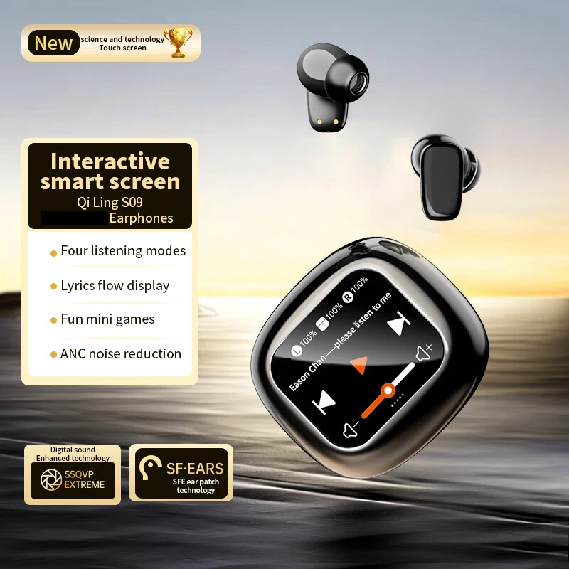 QLS09-Large Screen Touch Active ANC Noise Cancellation Wireless Bluetooth Headset Touch Screen Wireless Bluetooth Headphones
QLS09-Large Screen Touch Active ANC Noise Cancellation Wireless Bluetooth Headset Touch Screen Wireless Bluetooth Headphones