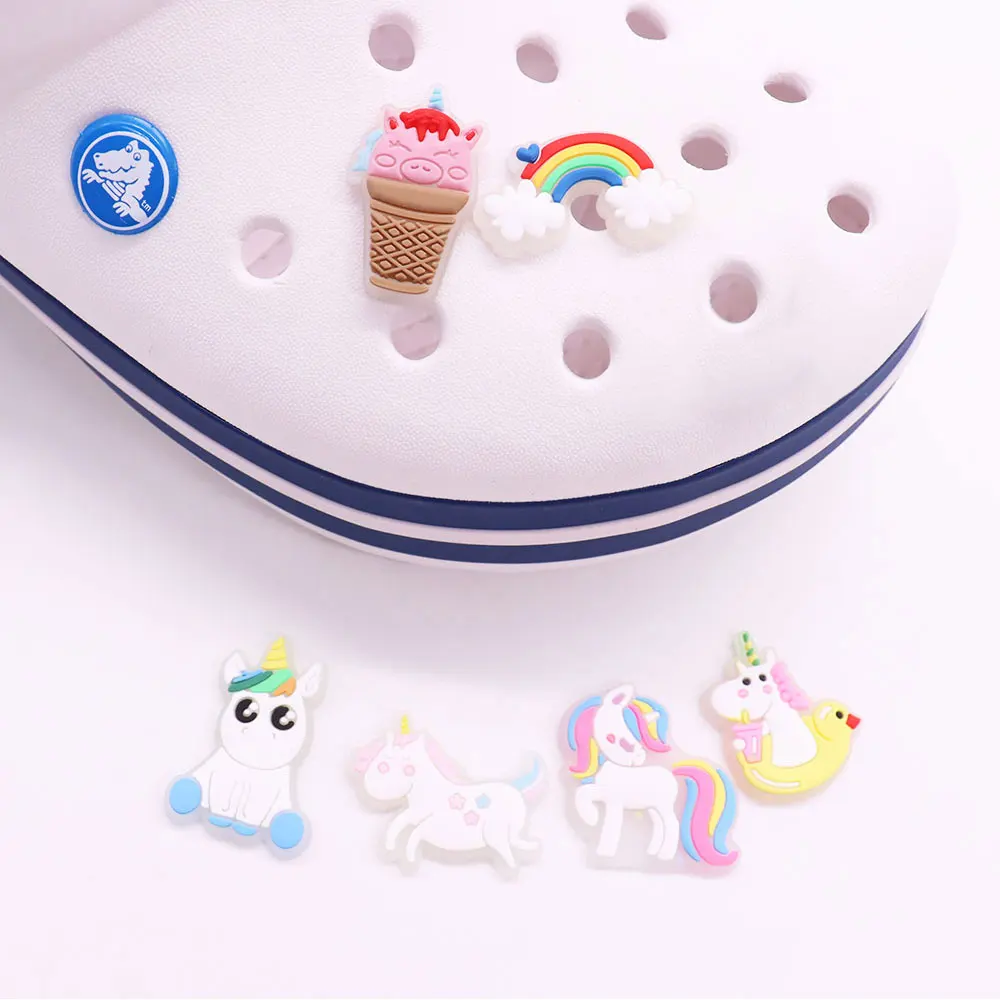 Mix 50PCS PVC Croc Charms Kawaii Unicorn Rainbow Duck Flower Grow on The Night Luminous Buckle Clog Fit Wristbands Decorations
Mix 50PCS PVC Croc Charms Kawaii Unicorn Rainbow Duck Flower Grow on The Night Luminous Buckle Clog Fit Wristbands Decorations