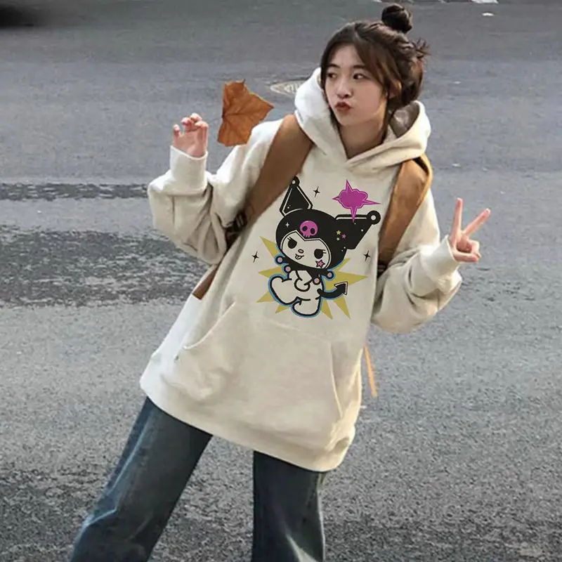 Sanrio Kuromi Anime Cartoon Kawaii Hooded Sweater Versatile Couple Long Sleeves Thicken Printing Soft Girl Top Pullover 2023
Sanrio Kuromi Anime Cartoon Kawaii Hooded Sweater Versatile Couple Long Sleeves Thicken Printing Soft Girl Top Pullover 2023