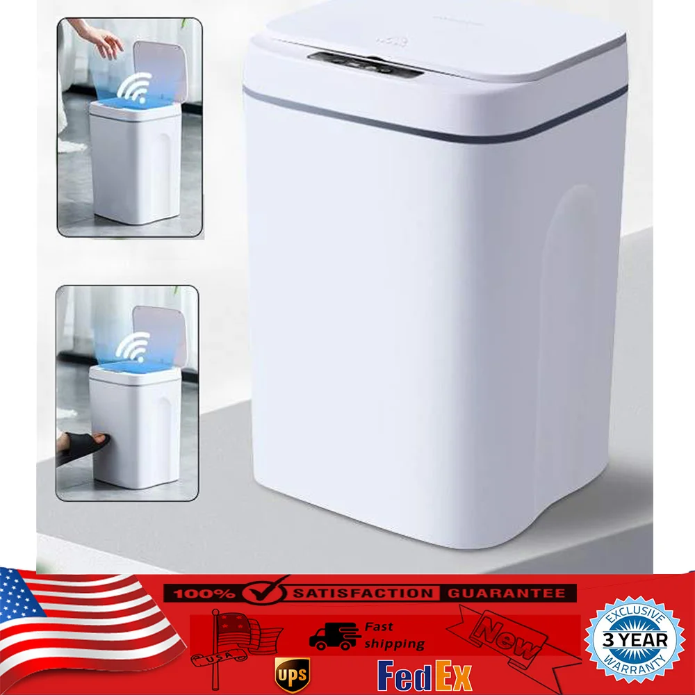 Touchless 4.22 Gallon Automatic Motion Sensor Smart Trash Can Bathroom Wastebasket Kitchen Recycle Bin
Touchless 4.22 Gallon Automatic Motion Sensor Smart Trash Can Bathroom Wastebasket Kitchen Recycle Bin