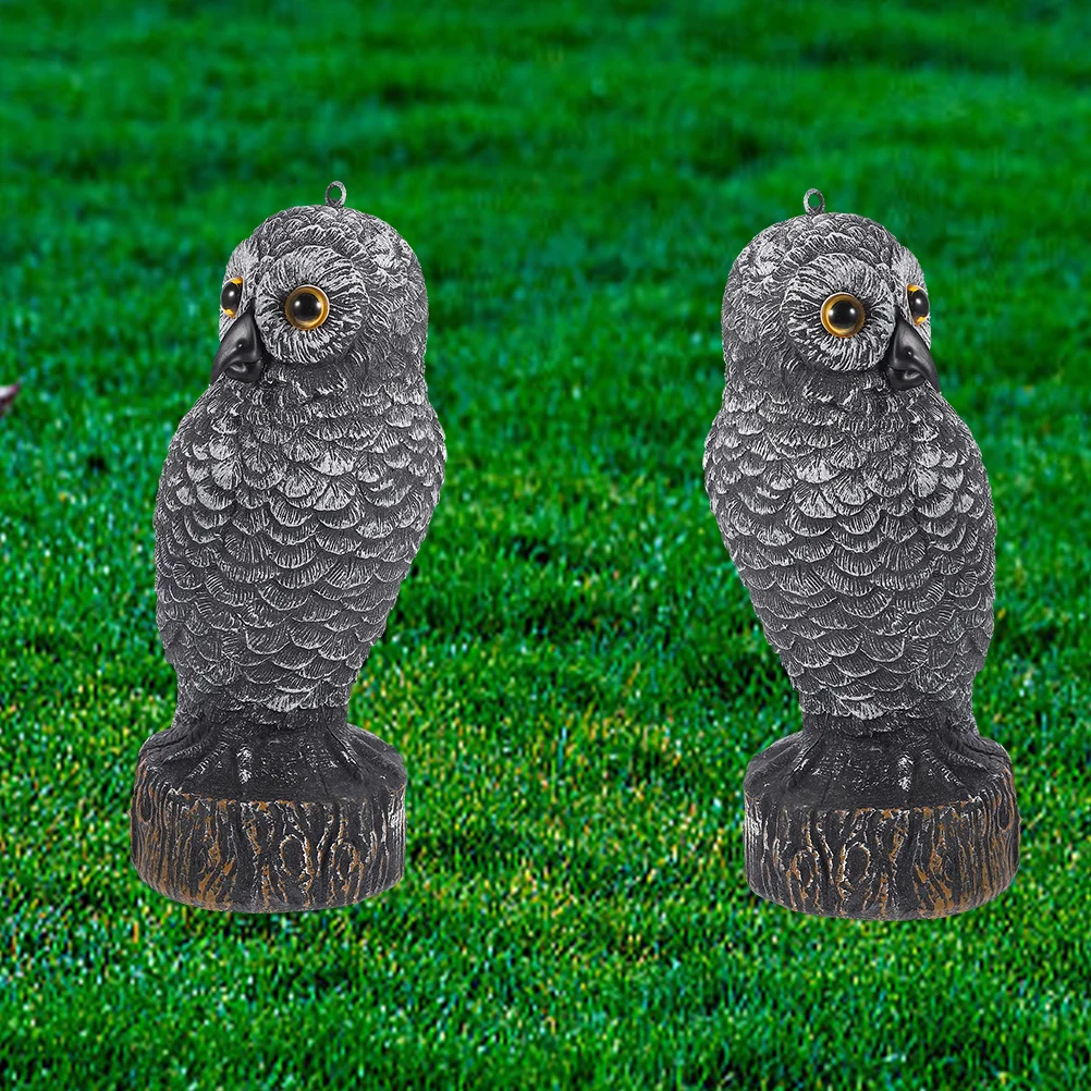 

2 Pcs Simulation Owl Modeling Sculpture Birthday Decoration for Girl Realistic Statue Fake Bird Deterrent Garden Decoy