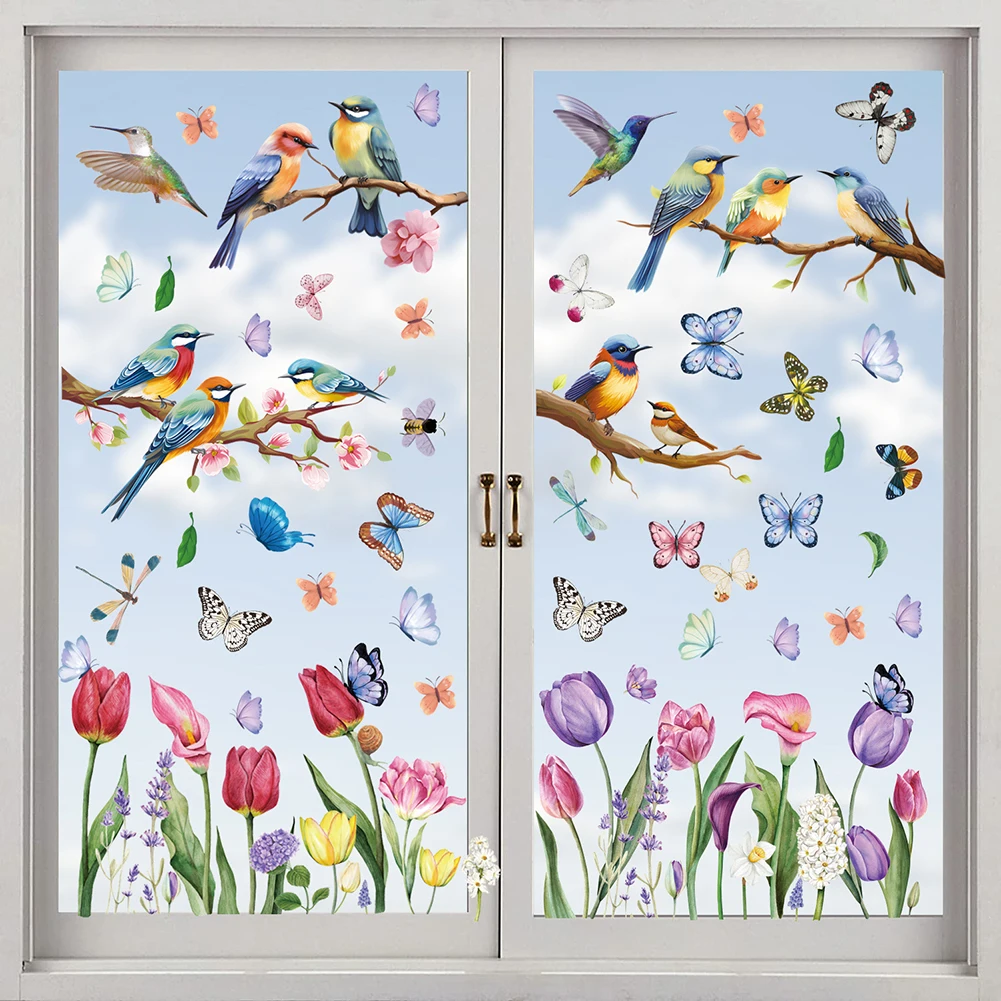 76 PCs Spring Summer Window Cling Sticker Tulip Flower Window Decal For Home Party Supplies Shop Window Glass Display Decoration
76 PCs Spring Summer Window Cling Sticker Tulip Flower Window Decal For Home Party Supplies Shop Window Glass Display Decoration