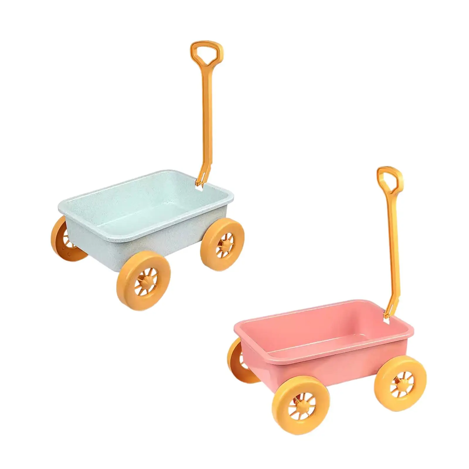 

Pretend Play Wagon Toy Outdoor Indoor Toy Portable Pull Car Toy Sand Toy Trolley for Outdoor Seaside Beach Gardening Summer