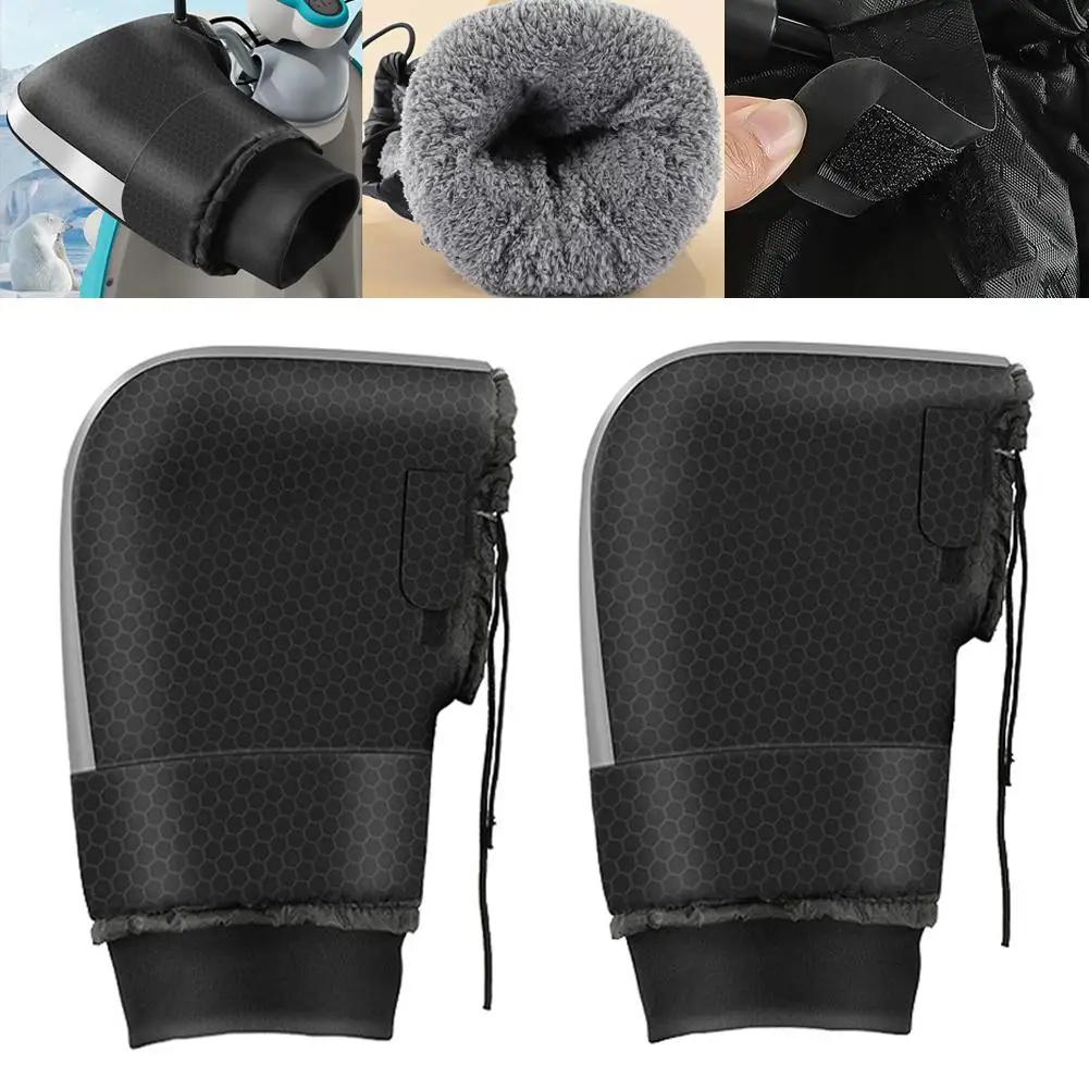 

Motorcycle Handlebar Gloves Warm Thicken Windproof Rainproof Snowmobile Mitts Gloves E-bike Bar Thermal Handle Motorbike Q8c5