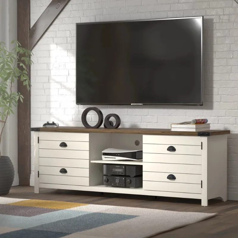 70 дюймовая деревянная подставка для телевизора с 2 дверцами и полками для телевизора до 78 дюймов, цвета слоновой кости/дуб Knotty
70 дюймовая деревянная подставка для телевизора с 2 дверцами и полками для телевизора до 78 дюймов, цвета слоновой кости/дуб Knotty